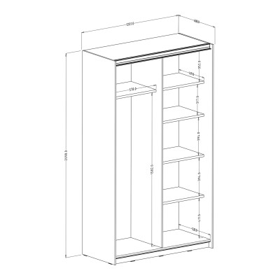 Szafa Przesuwna BETTINA 120 cm z Lustrem Masseno