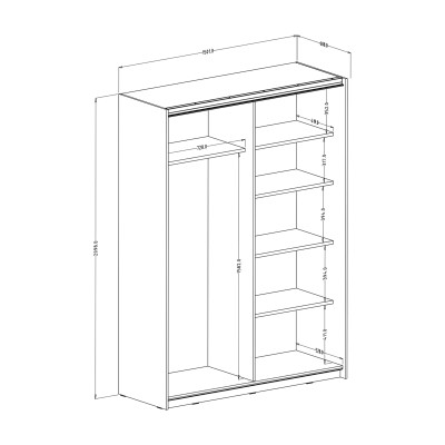 Szafa Przesuwna BETTINA 150 cm z Lustrem Masseno