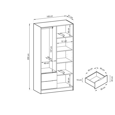 Szafa Uchylna NELIANA 105 cm Masseno