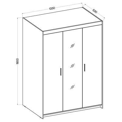 Szafa Uchylna ELENORA 133 cm z Lustrem Masseno