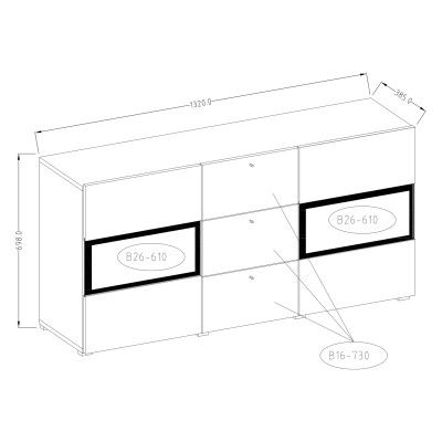 Komoda BAROLO 132 cm do Salonu Sypialni