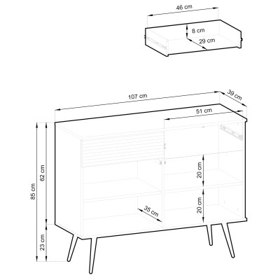 Komoda VENEZIA 107 cm do Salonu Sypialni