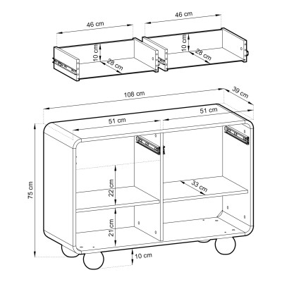 Komoda TONDO 108 cm do Salonu Sypialni