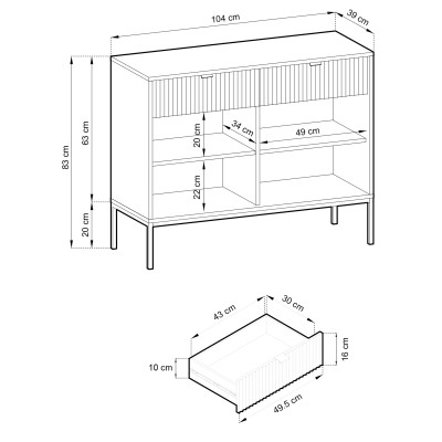 Komoda STELLARE 104 cm do Salonu Sypialni