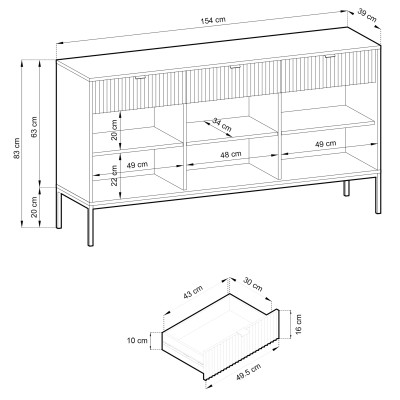 Komoda STELLARE 154 cm do Salonu Sypialni