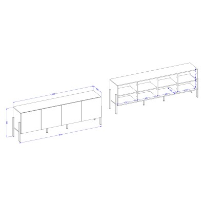 Komoda CONTE 204 cm do Salonu Sypialni