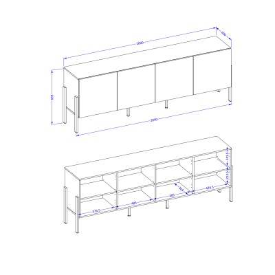 Komoda CONTE 204 cm do Salonu Sypialni