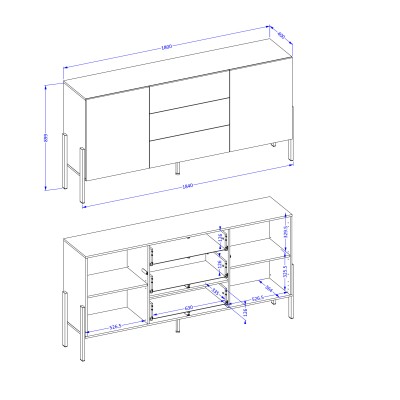 Komoda CONTE 184 cm do Salonu Sypialni