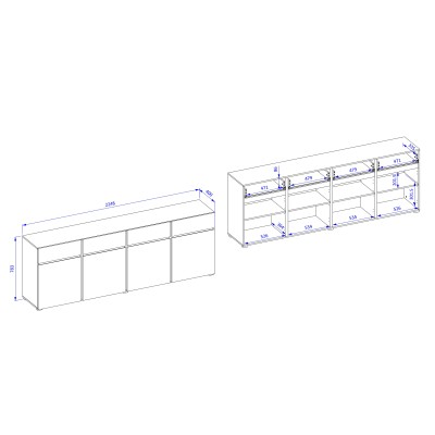 Komoda INCROCIO 225 cm do Salonu Sypialni