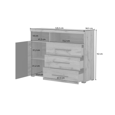 Komoda RISTO 119 cm do Salonu Sypialni