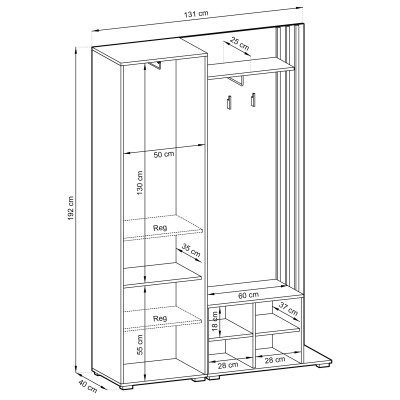 Garderoba NELIANA 131 cm