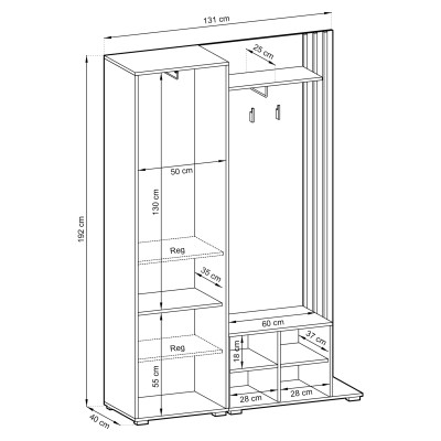 Garderoba NELIANA 131 cm