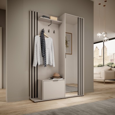 Masseno Garderoba NELIANA 131/192/40 cm do Przedpokoju Nowoczesna Kaszmir