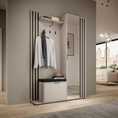 Masseno Garderoba NELIANA 131/192/40 cm do Przedpokoju Nowoczesna Kaszmir