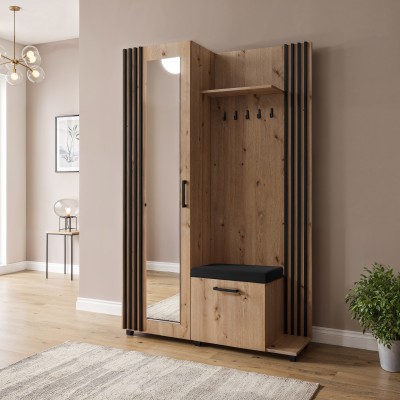 Masseno Garderoba ARMADIO 137/207/42 cm do Przedpokoju Nowoczesna Dąb Artisan