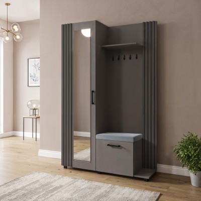 Masseno Garderoba ARMADIO 137/207/42 cm do Przedpokoju Nowoczesna Szara