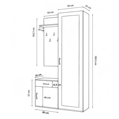 Garderoba VENTO 100 cm
