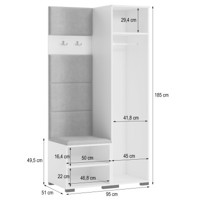 Garderoba VIRA 95 cm