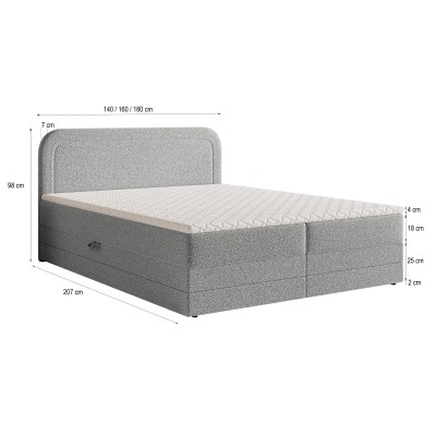 Łóżko kontynentalne ARMEL 160X200 CM do Sypialni