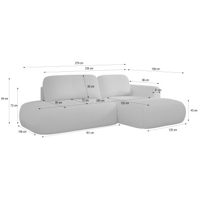 Narożnik NUVIRA L-S QUELLE 100 do Salonu