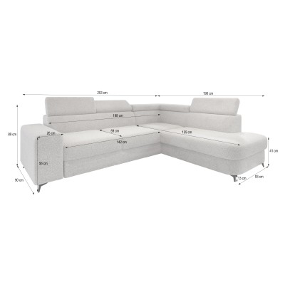 Narożnik ALVORO L-S QUELLE 100 do Salonu