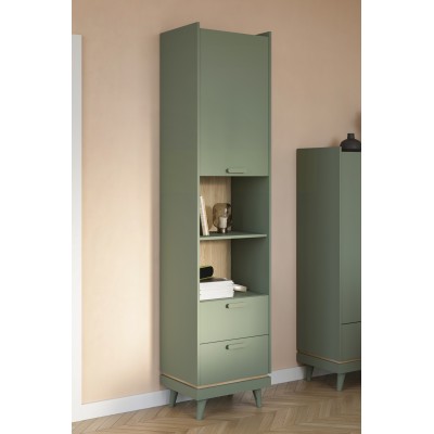 Masseno Regał ACARA do Salonu Szafka Półka na Książki 215x50x40 cm Zielony