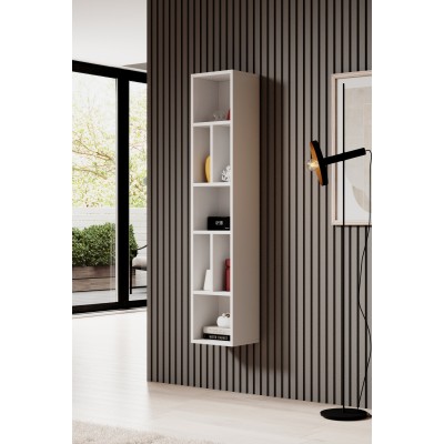 Masseno Regał IBIZA do Salonu Szafka Półka na Książki 159x32x25 cm Biały