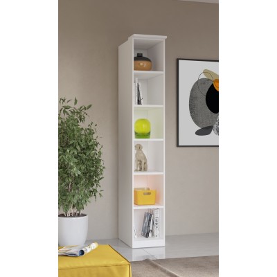 Masseno Regał LATIM do Salonu Szafka Półka na Książki 217x35x63 cm Biały