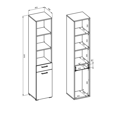 Regał ROSIRIS 40 cm Szafka Półka na książki