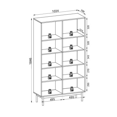 Regał GIAPPONESE 104 cm Szafka Półka na książki