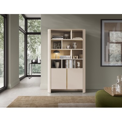 Masseno Regał AVORIO do Salonu Szafka Półka na Książki 160x103x39 cm Kaszmir