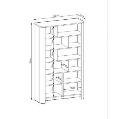 Regał AVORIO 103 cm Szafka Półka na książki
