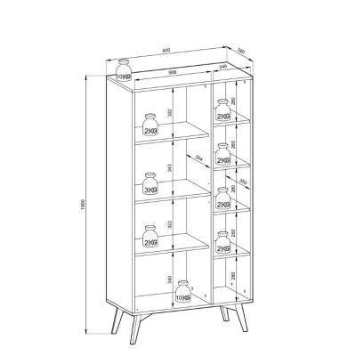 Regał FORESTA 80 cm Szafka Półka na książki