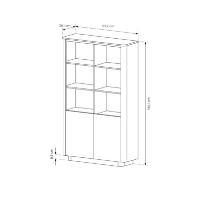 2 cm Szafka Półka na książki