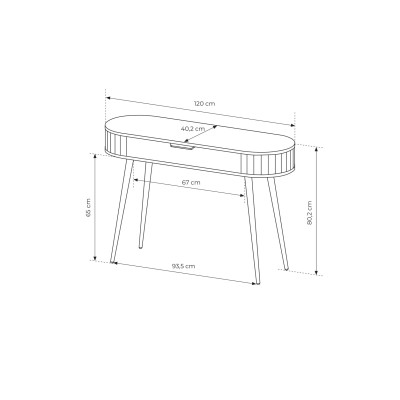 Toaletka CARA z Szufladami Nowoczesna Biurko do Makijażu