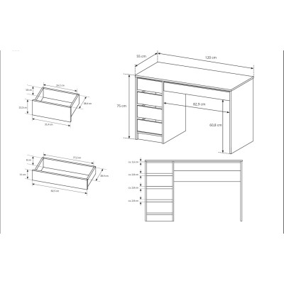 Toaletka LIA z Szufladami Nowoczesna Biurko do Makijażu