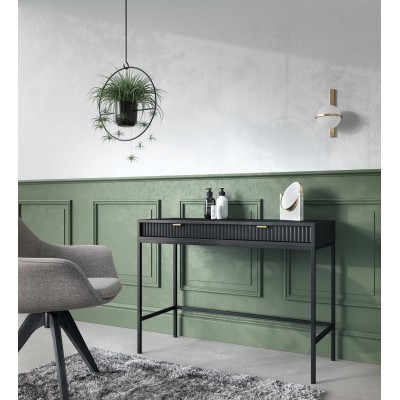 Masseno Toaletka do Sypialni STELLARE z Szufladami Nowoczesna Biurko do Makijażu Czarna