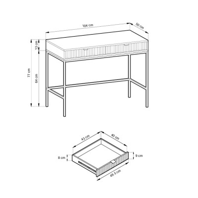 Toaletka STELLARE z Szufladami Nowoczesna Biurko do Makijażu