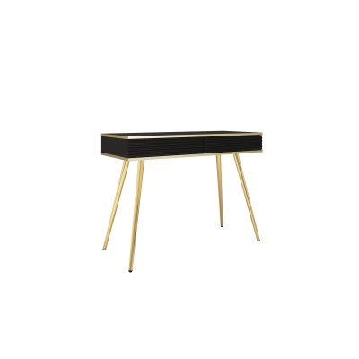 Masseno Toaletka do Sypialni VENEZIA z Szufladami Nowoczesna Biurko do Makijażu Czarna