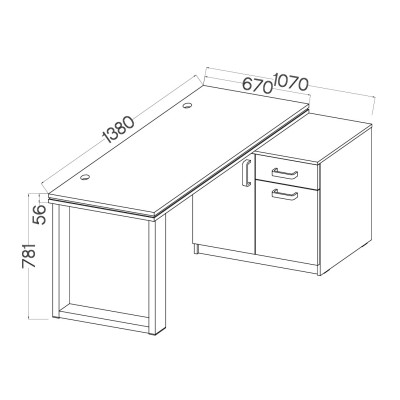 Biurko MALTESA 138x67 cm do Pokoju Biura Szary