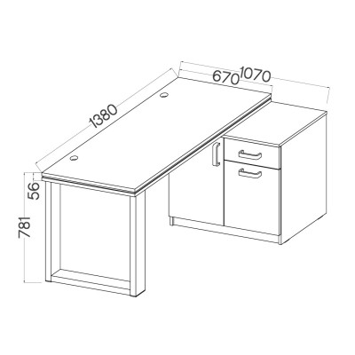 Biurko MALTESA 138x67 cm do Pokoju Biura Szary