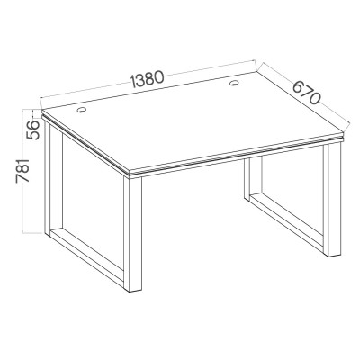 Biurko MALTESA 138x67 cm do Pokoju Biura Dąb artisan