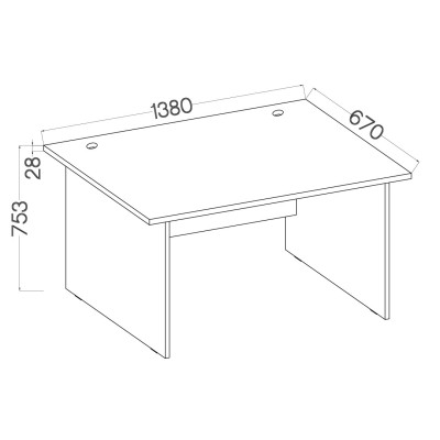 Biurko MALTESA 138x67 cm do Pokoju Biura Szary