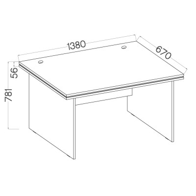 Biurko MALTESA 138x67 cm do Pokoju Biura Szary