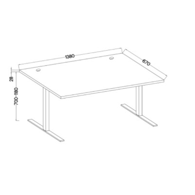 Biurko elektryczne MALTESA 138x67 cm do Pokoju Biura Regulacja Wysokości Szary