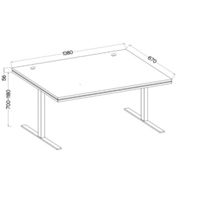 Biurko elektryczne MALTESA 138x67 cm do Pokoju Biura Regulacja Wysokości Szary
