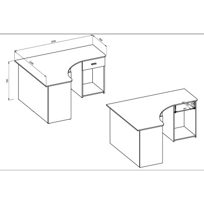 Biurko CANTONE 155 cm do Pokoju Biura