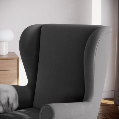 Fotel LENTIO w tkaninie PAROS 06 - oparcie szary