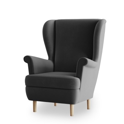 Fotel LENTIO w tkaninie PAROS 06 - szary białe tło