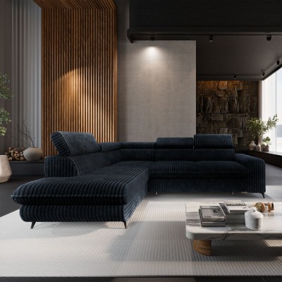 Narożnik VELISS – Tkanina sztruksowa – kolor: Tilia